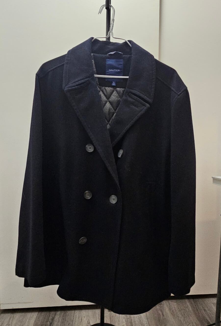 Nautica Men's Double-Breasted Wool-Blend Peacoat – Navy Blue